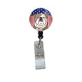 Carolines Treasures American Flag and English Bulldog Retractable Badge Reel BB2149BR